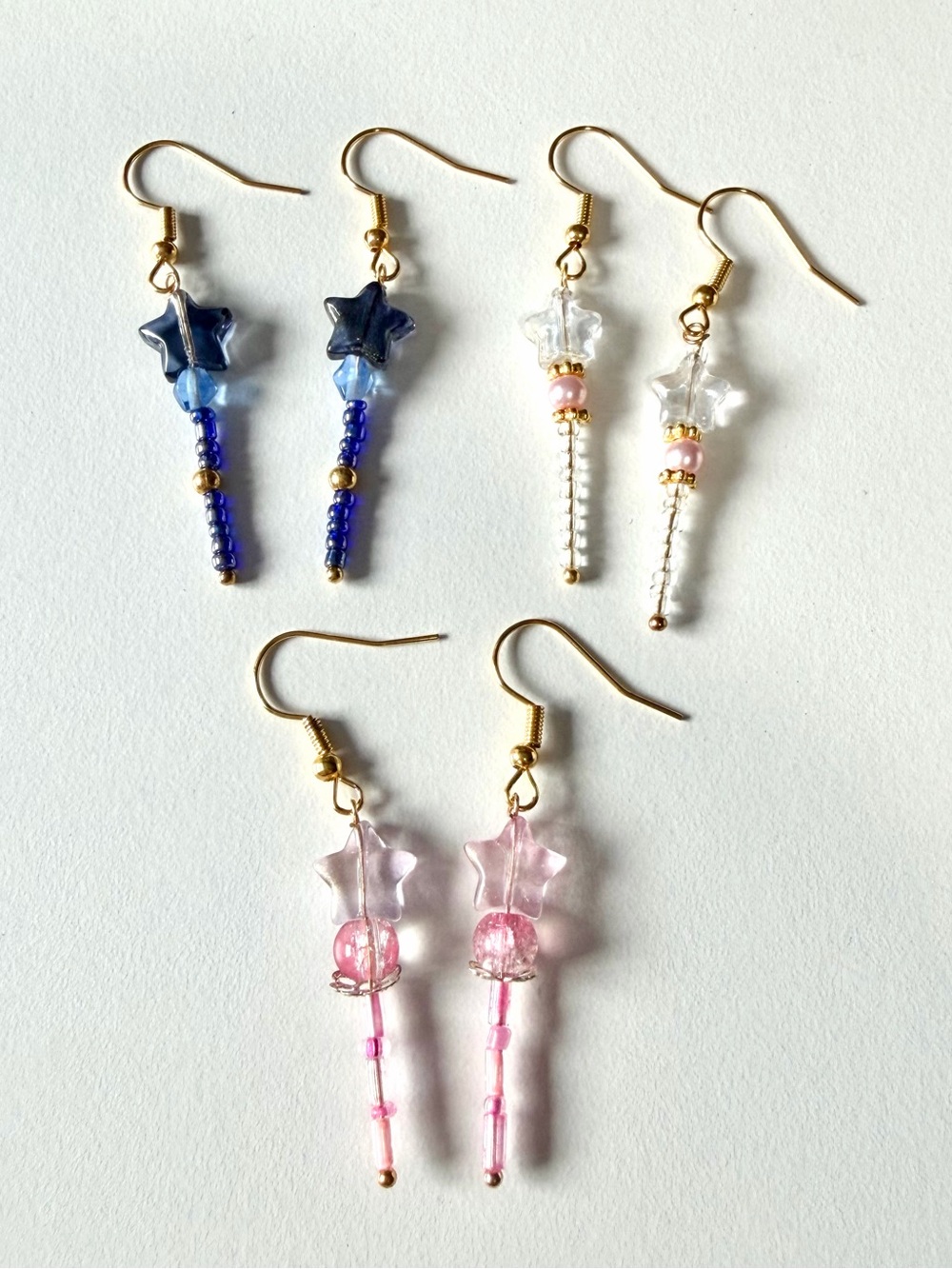 Handmade Fairycore Mini Magical Wand Earrings Set
